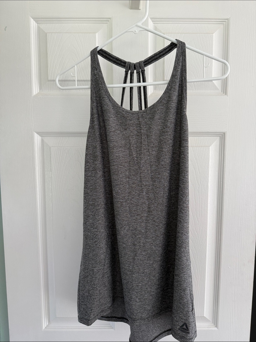 Reebok Women's Charcoal Gray Strappy-Back Performance Tank